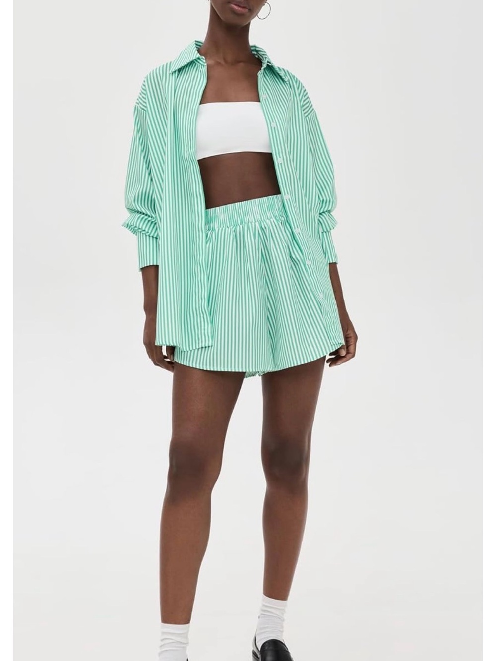 Lioness boyfriend shorts Green Striped